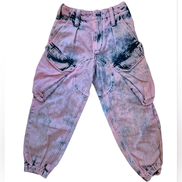 Marques Almeida Acid Wash Cropped Highwaisted Jeans Small Pink/Purple - Picture 4 of 10